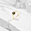 925 Sterling Silver & Clear Cubic Zirconia & Natural Agate Finger Rings FS-WG1BD13-03-2