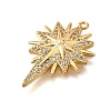 Brass Micro Pave Clear Cubic Zirconia Pendants X-KK-U065-13G-2