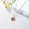 Summer Beach Alloy Rhinestone Crab Pendant Necklaces for Women WG730EC-01-5