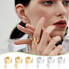 10Pcs 10 Style 304 Stainless Steel Open Cuff Rings Set RJEW-UN00001-6