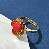 Brass Adjustable Finger Rings for Women RJEW-K295-02G-3