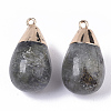 Top Golden Plated Natural Labradorite Pendants G-T131-02C-2