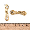 304 Stainless Steel & Clear Cubic Zirconia Dangle Stud Earrings EJEW-G468-03G-04-3