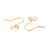 Brass Pave Clear Cubic Zirconia Earring Hooks KK-T077-17G-02-2
