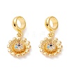 Brass Cubic Zirconia European Dangle Charms KK-B037-04G-02-1