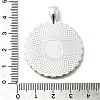 Flat Round Alloy Rhinestone Pendant Cabochon Settings ALRI-T351-01S-3