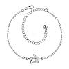 Delicate Silver Plated Brass Cubic Zirconia Butterfly Anklets AJEW-BB05217-C-1