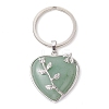 Natural Green Aventurine & Brass Heart Pendant Keychains KEYC-JKC00658-01-1