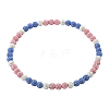 1Pc Polymer Clay Rhinestone Round Beaded Stretch Necklaces NJEW-SP0001-14I-1