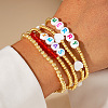 Bohemian Alphabet Brass Bead Shell Heart Bracelet 5-Piece Handmade Jewelry Sets JU6945-3