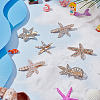 6Pcs 6 Styles Starfish Rhinestone Alligator Hair Clips PHAR-PH0001-18-4