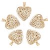 5Pcs Brass Micro Pave Clear Cubic Zirconia Pendants ZIRC-SZ0003-26-1