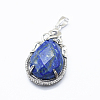 Natural Gemstone Pendants G-O182-27S-2
