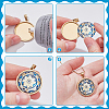 12Pcs 2 Colors 201 Stainless Steel Pendant Cabochon Settings STAS-WR0001-42-3