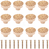 Rattan Woven & Wood Round Drawer Knobs DIY-WH20410-01A-6