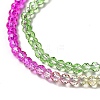 Transparent Gradient Color Glass Beads Strands GLAA-H021-01B-22-3