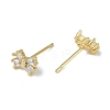Rack Plating Brass With Cubic Zirconia Stud Earrings EJEW-U006-02G-2