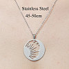 Non-Tarnish 201 Stainless Steel Hollow Sun & Moon Pendant Necklace NJEW-OY001-70-3