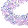 Half Electroplate Baking Paint Glass Beads Strands EGLA-K061-11A-AB04-3