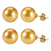 925 Sterling Silver Round Stud Earrings EJEW-TAC00030-01-1