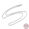 Rhodium Plated 925 Sterling Silver Wheat Chains Necklace for Women STER-I021-02C-P-2