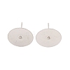 Non-Tarnish 304 Stainless Steel Flat Round Blank Peg Stud Earring Settings STAS-R073-06K-3