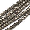 Natural Gold Pyrite/Golden Pyrite Beads Strands G-L647-D07-4x6mm-01-2