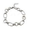 Hammered 304 Stainless Steel Link Chain Bracelets for Women BJEW-L720-01P-4