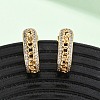 Brass Micro Pave Clear Cubic Zirconia Stud Earrings EJEW-B153-15G-2