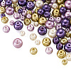 Cheriswelry 12 Strands 12 Styles Baking Painted Pearlized Glass Pearl Round Bead Strands HY-CW0001-03B-2