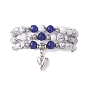 Adjustable Natural & Dyed Malaysia Jade and Synthetic Howlite Stretch Bracelets BJEW-JB13029-4