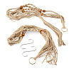 2Pcs Handmade Macrame Polyester with Wood Bead Plant Hanger AJEW-HS0001-47B-2