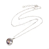 Elephant Donut Pendant Necklace for Women NJEW-I113-11P-2