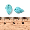 Synthetic Coral Dyed Leaf Charms CORA-Q034-01-04-3