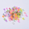 Transparent Frosted Glass Beads X-FGLA-R001-4mm-M-4