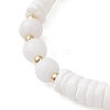 Natural White Shell & Malaysia Jade Beaded Stretch Bracelets for Women BJEW-JB13144-4