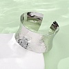 Hammered Brass Cuff Bangles for Women BJEW-A163-04B-P-3