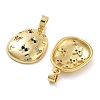 Rack Plating Brass Micro Pave Cubic Zirconia Pendants KK-Z071-71G-2