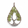 Natural Chip Olive Quartz Big Pendants G-R437-R05-1