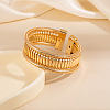 Iron Multi-strand Snake Chain Cuff Bangles for Women BJEW-P390-01A-G-1