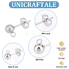 Unicraftale 100Pcs 304 Stainless Steel Ball Post Stud Earring Findings STAS-UN0056-39-5