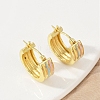 Stripe Brass Enamel Hoop Earrings EJEW-M082-02PG-4