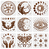 9Pcs 9 Styles Moon & Fairy & Eye PET Hollow Out Drawing Painting Stencils DIY-WH0417-0004-1