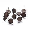 Brass Stud Earring Settings KK-I003-AB-NF-1