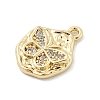 Brass Micro Pave Clear Cubic Zirconia Charms KK-B130-04G-2