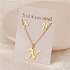 Stainless Steel Letter Pendant Necklaces & Stud Earrings Sets WG3FD2C-14-1