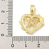 Heart Brass Pendants KK-I714-04G-W-3