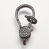 Brass Micro Pave Cubic Zirconia Lobster Claw Clasps ZIRC-G095-54B-1