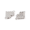 Rhodium Plated 925 Sterling Silver Pave Clear Cubic Zirconia Links STER-O006-07P-2
