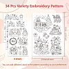 4 Sheets 11.6x8.2 Inch Stick and Stitch Embroidery Patterns DIY-WH0455-208-2